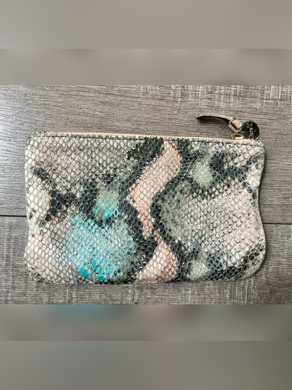Clare Vivier Leather clutch bag zip pouch multicolor - Picture 4 of 4